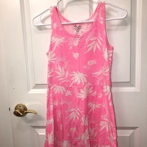 Pink and white below the knee dress